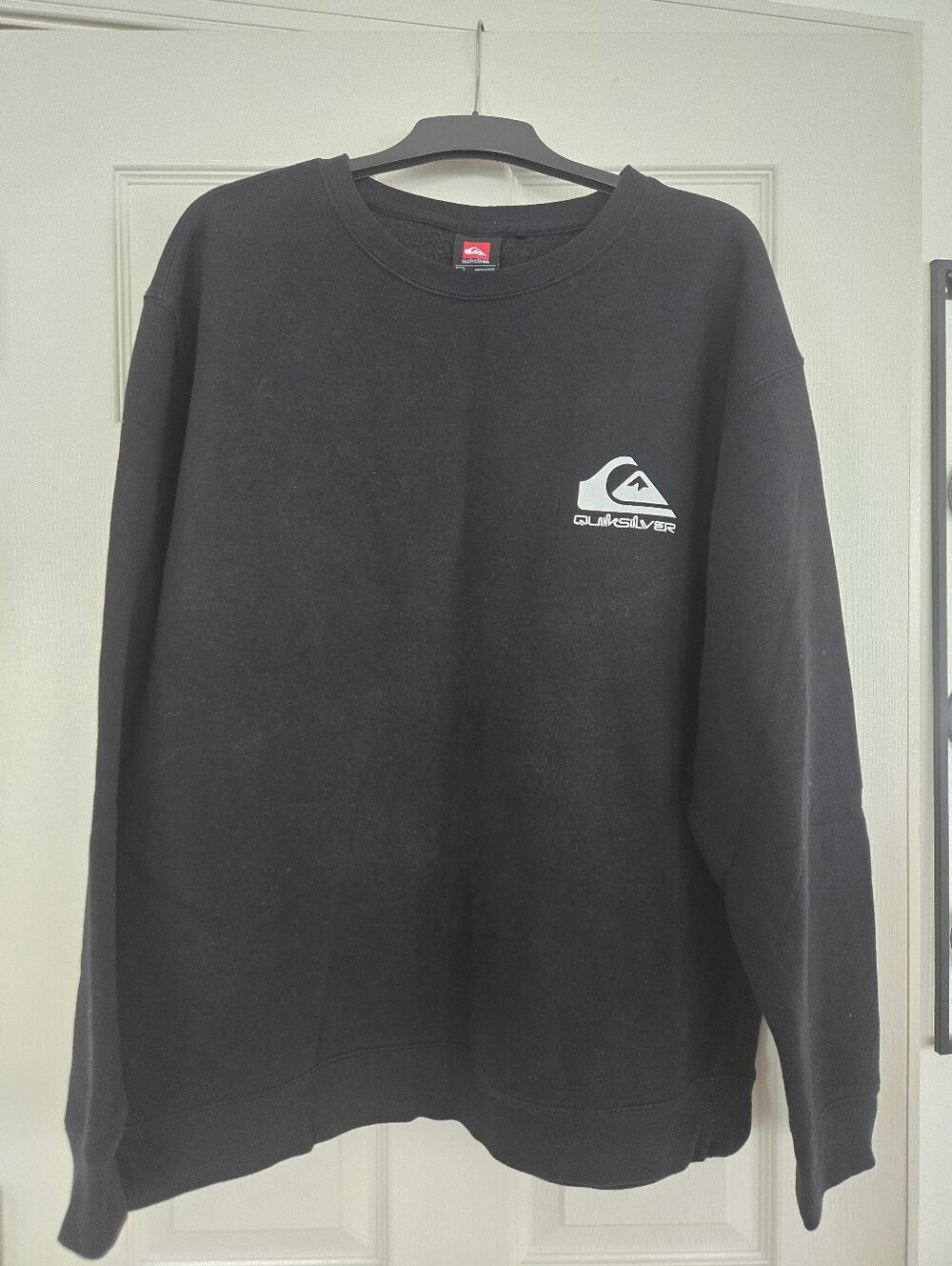 Quiksilver Black Crewneck Sweatshirt with Small Chest Logo